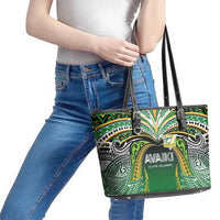 Cook Islands Rugby League Leather Tote Bag Avaiki Tatau Tribal Motifs Black Color LT03 - Polynesian Pride