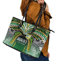 Cook Islands Rugby League Leather Tote Bag Avaiki Tatau Tribal Motifs Black Color LT03 - Polynesian Pride