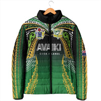 Custom Cook Islands Rugby League Padded Jacket Avaiki Tatau Tribal Motifs Black Color LT03 - Polynesian Pride