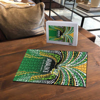 Cook Islands Rugby League Puzzle Avaiki Tatau Tribal Motifs Black Color LT03 - Polynesian Pride