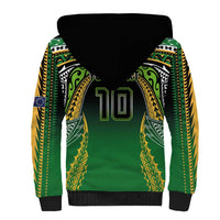 Custom Cook Islands Rugby League Sherpa Hoodie Avaiki Tatau Tribal Motifs Black Color LT03 - Polynesian Pride