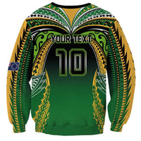 Custom Cook Islands Rugby League Sweatshirt Avaiki Tatau Tribal Motifs Black Color LT03 - Polynesian Pride