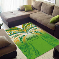 Cook Islands Rugby League Area Rug Avaiki Tatau Tribal Motifs White Color LT03 - Polynesian Pride