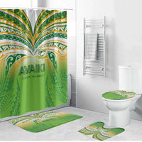 Cook Islands Rugby League Bathroom Set Avaiki Tatau Tribal Motifs White Color LT03 Bathroom Set (4 pcs) White - Polynesian Pride