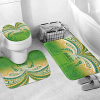 Cook Islands Rugby League Bathroom Set Avaiki Tatau Tribal Motifs White Color LT03 Mat Set Only (3 pcs) One Size White - Polynesian Pride