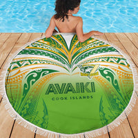Cook Islands Rugby League Beach Blanket Avaiki Tatau Tribal Motifs White Color LT03 - Polynesian Pride