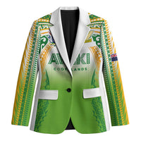 Custom Cook Islands Rugby League Blazer Avaiki Tatau Tribal Motifs White Color LT03 Unisex White - Polynesian Pride
