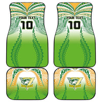 Custom Cook Islands Rugby League Car Mats Avaiki Tatau Tribal Motifs White Color LT03 - Polynesian Pride