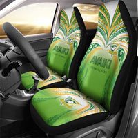 Cook Islands Rugby League Car Seat Cover Avaiki Tatau Tribal Motifs White Color LT03 - Polynesian Pride