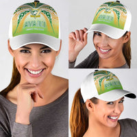 Cook Islands Rugby League Classic Cap Avaiki Tatau Tribal Motifs White Color LT03 - Polynesian Pride