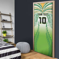 Custom Cook Islands Rugby League Door Cover Avaiki Tatau Tribal Motifs White Color LT03 - Polynesian Pride
