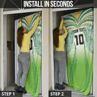Custom Cook Islands Rugby League Door Cover Avaiki Tatau Tribal Motifs White Color LT03 - Polynesian Pride