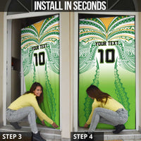 Custom Cook Islands Rugby League Door Cover Avaiki Tatau Tribal Motifs White Color LT03 - Polynesian Pride