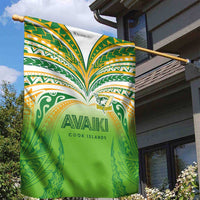 Cook Islands Rugby League Garden Flag Avaiki Tatau Tribal Motifs White Color LT03 - Polynesian Pride