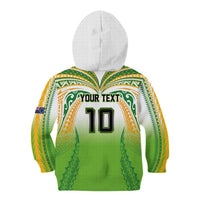Custom Cook Islands Rugby League Kid Hoodie Avaiki Tatau Tribal Motifs White Color LT03 - Polynesian Pride