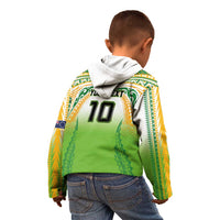 Custom Cook Islands Rugby League Kid Hoodie Avaiki Tatau Tribal Motifs White Color LT03 - Polynesian Pride