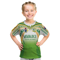 Custom Cook Islands Rugby League Kid T Shirt Avaiki Tatau Tribal Motifs White Color LT03 White - Polynesian Pride