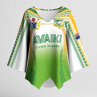 Custom Cook Islands Rugby League Kimono Sleeve Blouse Avaiki Tatau Tribal Motifs White Color LT03 Female White - Polynesian Pride