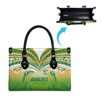 Cook Islands Rugby League Leather Bag Avaiki Tatau Tribal Motifs White Color LT03 - Polynesian Pride