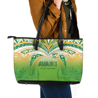 Cook Islands Rugby League Leather Tote Bag Avaiki Tatau Tribal Motifs White Color LT03 - Polynesian Pride
