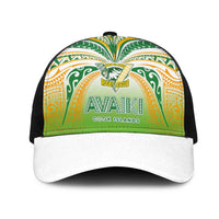 Cook Islands Rugby League Mesh Trucker Cap Avaiki Tatau Tribal Motifs White Color LT03 One Size Black White - Polynesian Pride