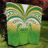 Cook Islands Rugby League Quilt Avaiki Tatau Tribal Motifs White Color LT03 - Polynesian Pride