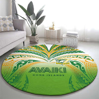 Cook Islands Rugby League Round Carpet Avaiki Tatau Tribal Motifs White Color LT03 - Polynesian Pride