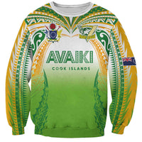 Custom Cook Islands Rugby League Sweatshirt Avaiki Tatau Tribal Motifs White Color LT03 Unisex White - Polynesian Pride