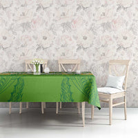 Cook Islands Rugby League Tablecloth Avaiki Tatau Tribal Motifs White Color - Polynesian Pride