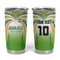 Custom Cook Islands Rugby League Tumbler Cup Avaiki Tatau Tribal Motifs White Color LT03 White - Polynesian Pride