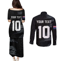 Custom New Zealand Football-Towards World Cup 2026 Couples Matching Puletasi and Long Sleeve Button Shirt LT03 - Polynesian Pride