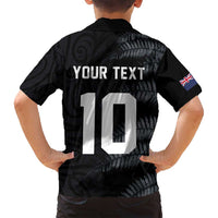 Custom New Zealand Football-Towards World Cup 2026 Family Matching Long Sleeve Bodycon Dress and Hawaiian Shirt LT03 - Polynesian Pride