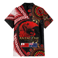 Tonga and Australia ANZAC Day Family Matching Mermaid Dress and Hawaiian Shirt Aboriginal and Ngatu Art Pattern - Gallipoli Lest We Forget LT03 - Polynesian Pride