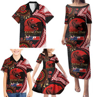 Tonga and Australia ANZAC Day Family Matching Puletasi and Hawaiian Shirt Aboriginal and Ngatu Art Pattern - Gallipoli Lest We Forget LT03 - Polynesian Pride
