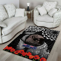 New Zealand and Cook Islands ANZAC Day Area Rug Gallipoli Lest We Forget Tatau Art Tribal and Maori Tattoo with Fern LT03 - Polynesian Pride