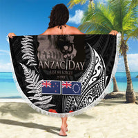 New Zealand and Cook Islands ANZAC Day Beach Blanket Gallipoli Lest We Forget Tatau Art Tribal and Maori Tattoo with Fern LT03 - Polynesian Pride