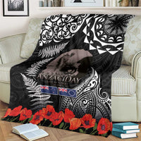 New Zealand and Cook Islands ANZAC Day Blanket Gallipoli Lest We Forget Tatau Art Tribal and Maori Tattoo with Fern LT03 - Polynesian Pride