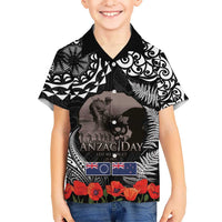 New Zealand and Cook Islands ANZAC Day Hawaiian Shirt Gallipoli Lest We Forget Tatau Art Tribal and Maori Tattoo with Fern LT03 - Polynesian Pride
