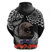 New Zealand and Cook Islands ANZAC Day Hoodie Gallipoli Lest We Forget Tatau Art Tribal and Maori Tattoo with Fern LT03 - Polynesian Pride