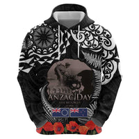 New Zealand and Cook Islands ANZAC Day Hoodie Gallipoli Lest We Forget Tatau Art Tribal and Maori Tattoo with Fern LT03 - Polynesian Pride