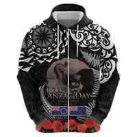New Zealand and Cook Islands ANZAC Day Hoodie Gallipoli Lest We Forget Tatau Art Tribal and Maori Tattoo with Fern LT03 - Polynesian Pride