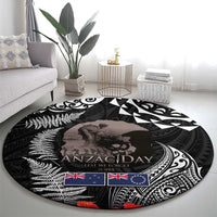 New Zealand and Cook Islands ANZAC Day Round Carpet Gallipoli Lest We Forget Tatau Art Tribal and Maori Tattoo with Fern LT03 - Polynesian Pride
