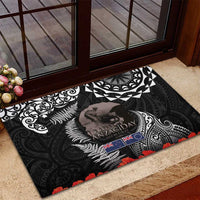 New Zealand and Cook Islands ANZAC Day Rubber Doormat Gallipoli Lest We Forget Tatau Art Tribal and Maori Tattoo with Fern LT03 - Polynesian Pride