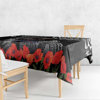 New Zealand and Cook Islands ANZAC Day Tablecloth Gallipoli Lest We Forget Tatau Art Tribal and Maori Tattoo with Fern LT03 - Polynesian Pride