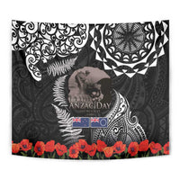 New Zealand and Cook Islands ANZAC Day Tapestry Gallipoli Lest We Forget Tatau Art Tribal and Maori Tattoo with Fern LT03 - Polynesian Pride