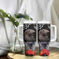 New Zealand and Cook Islands ANZAC Day Tumbler With Handle Gallipoli Lest We Forget Tatau Art Tribal and Maori Tattoo with Fern LT03 - Polynesian Pride