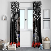 New Zealand and Cook Islands ANZAC Day Window Curtain Gallipoli Lest We Forget Tatau Art Tribal and Maori Tattoo with Fern LT03 - Polynesian Pride