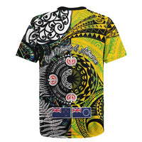 New Zealand and Cook Islands Together Rugby Jersey Tatau Art Tribal Pattern-Maori Tattoo with Fern and Paua Shell LT03 - Polynesian Pride
