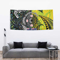New Zealand and Cook Islands Together Tapestry Tatau Art Tribal Pattern-Maori Tattoo with Fern and Paua Shell LT03 - Polynesian Pride