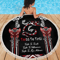 Aotearoa Toitu Te Tiriti-Maori Taniwha Beach Blanket Toitu Te Whenua Toitu Te Reo Maori LT03 - Polynesian Pride